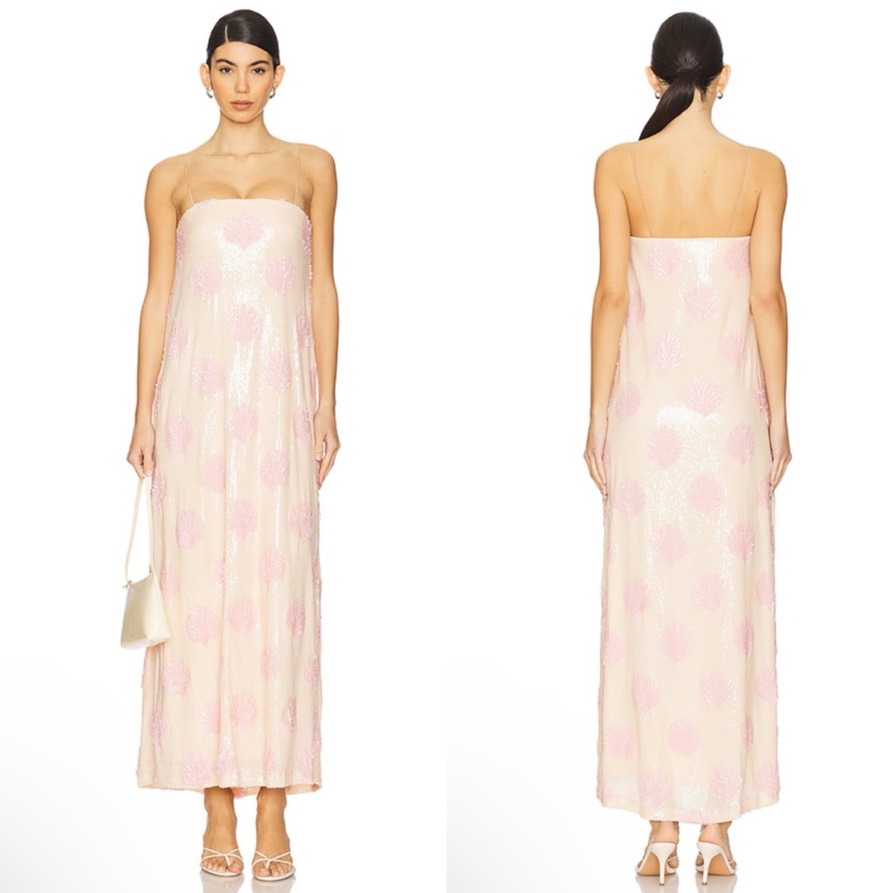 Show Me Your MuMu Blush and Cream Strapless Maxi Dress - Picture 2 of 9